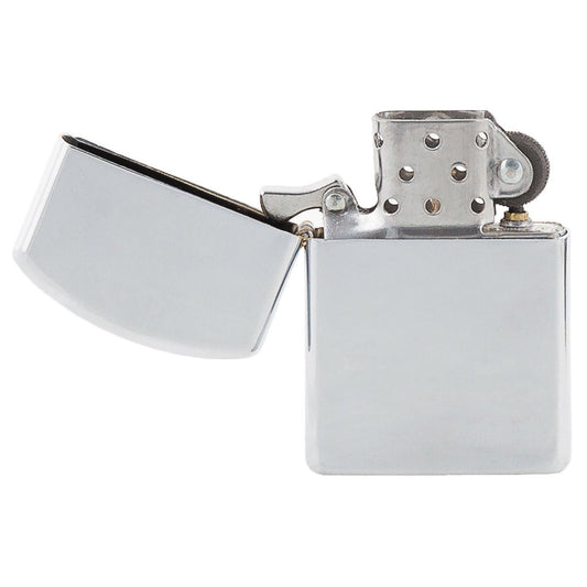 Petrol lighter, chrome polished, empty