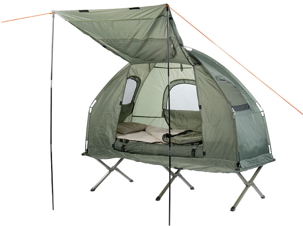 4 in 1 tent including camp bed winter sleeping bag mattress and sun