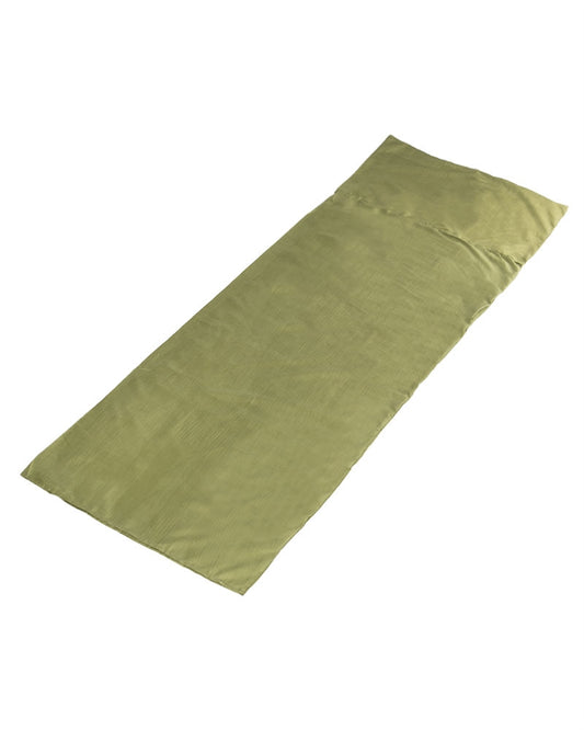 Sleeping bag liner in olive including transport bag