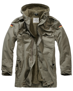 BW parka with flag
