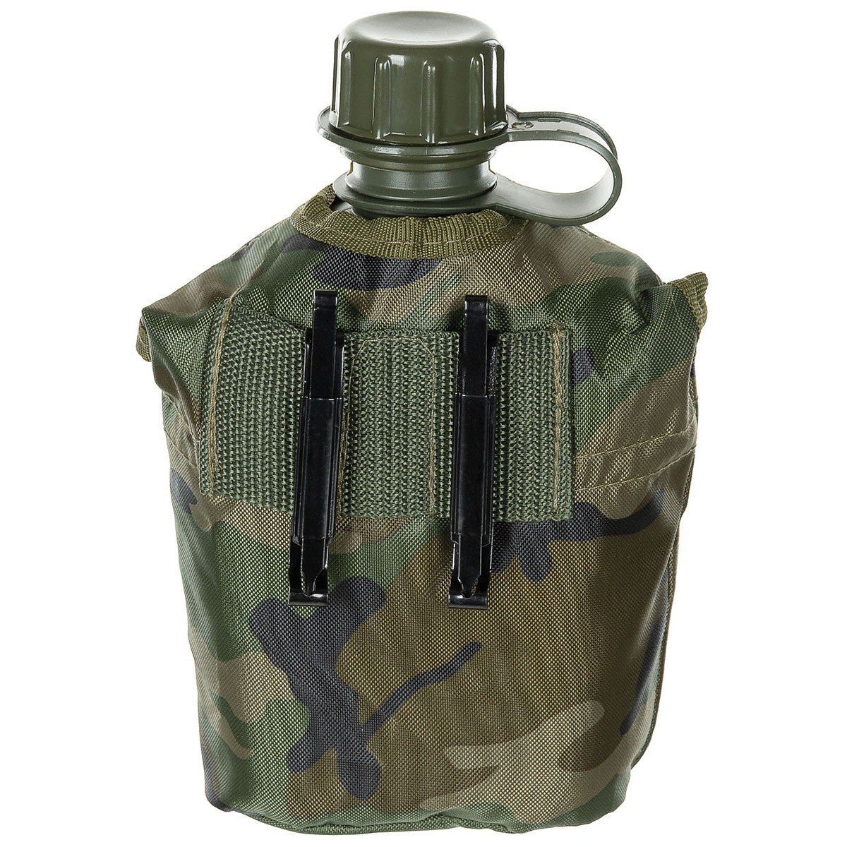 Hiking set 1L canteen, stainless steel cup with carabiner, tactical belt and bottle holder