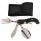 Premium cooking set with cutlery set - pot, pan, bowls, spoons with 4 in 1 pocket knife cutlery