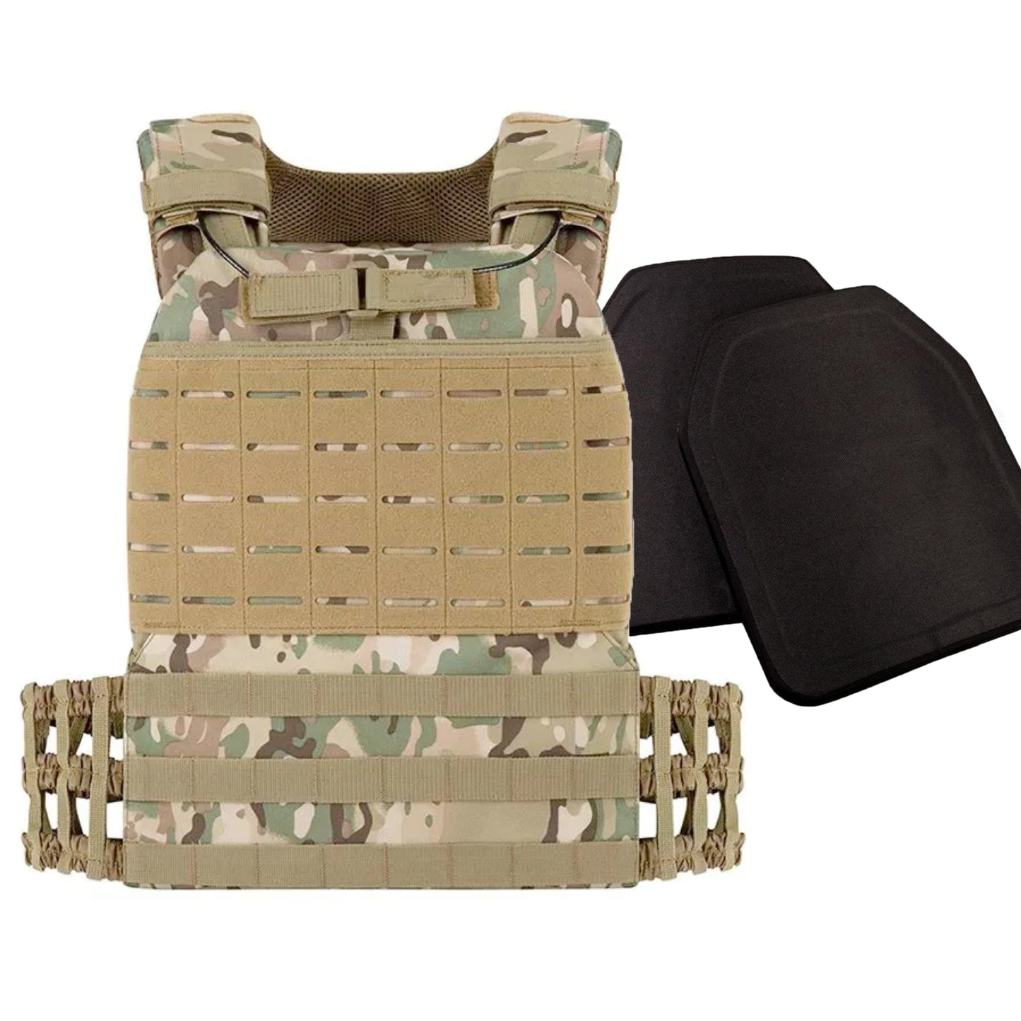 Plate carrier SK4 incl. 2 plates complete set from a bulletproof vest 2 plate carrier incl. 2x steel plates (Level 4)